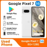 GooglePixel7-Téléphone d&rsquo;occasion, Google Tensor, Super Charge 30W, OLED, Écran 90Hz, Batterie 6.3 mAh, OTG, 5G, 4700 pouces