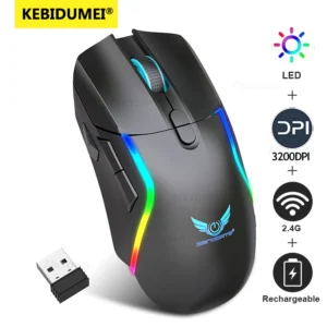 2.4G souris sans fil Rechargeable silencieux LED souris colorée PC ordinateur portable 3200/1600DPI récepteur 8 touches Esports souris de jeu