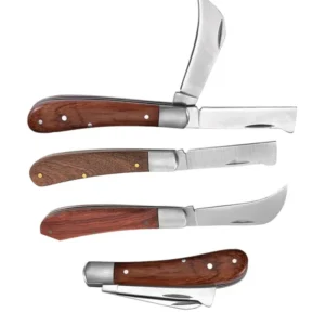 Couteau de greffage de jardin, manche en bois en acier inoxydable, couteau d'élagage, ruban de greffage, outils d'arbres fruitiers, outil de greffage de jardinage