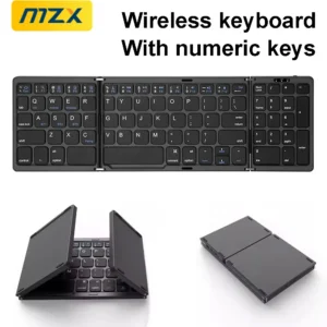 3 clavier sans fil pliable rechargeable Bluetooth pliant avec touches numériques pour iPad PC tablette ordinateur portable Mini clavier sans fil
