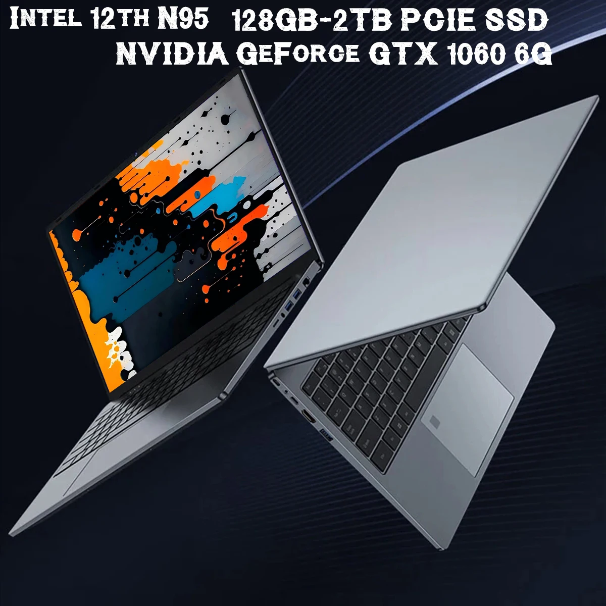 2025 15.6  »ordinateur portable de jeu Ultra-mince Intel 12th N95 32GB RAM NVMe PCIE SSD GTX 1060 6G conception de refroidisseur IPS Win11 Pro livraison rapide