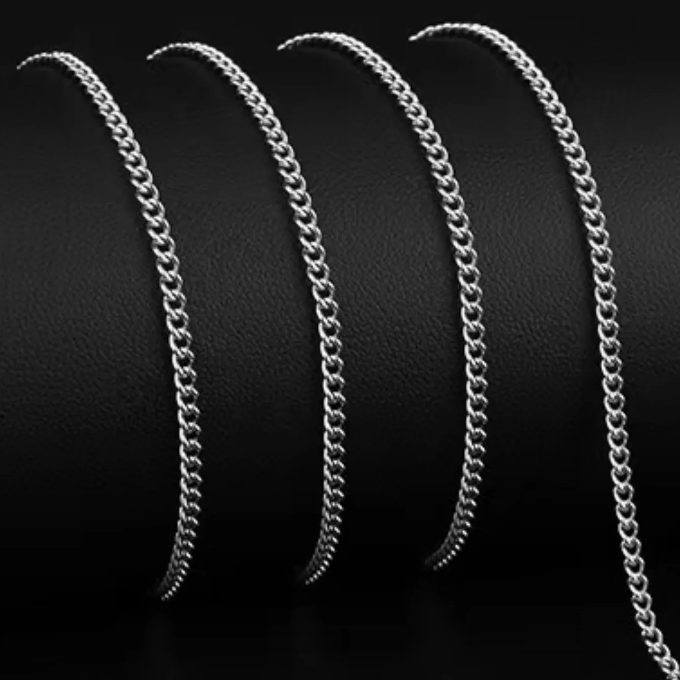 Collier chaîne cubaine pour hommes, 3mm, Simple, en acier inoxydable, à la mode, bijoux en acier titane, accessoires tendance, cadeau – Image 6
