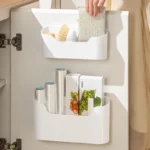 Support de Film alimentaire Non perforé, étagère murale intérieure d&rsquo;armoire, étagère à épices, support de séchage de vaisselle, organisateur de porte d&rsquo;armoire pour cuisine