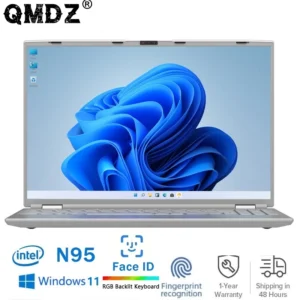 Ordinateur Portable IPS 16 pouces avec Face ID Rom 16GB RAM 32GB Intel 12th N95 Netbook Windows 11 Pro bureau clavier rvb ordinateur Portable