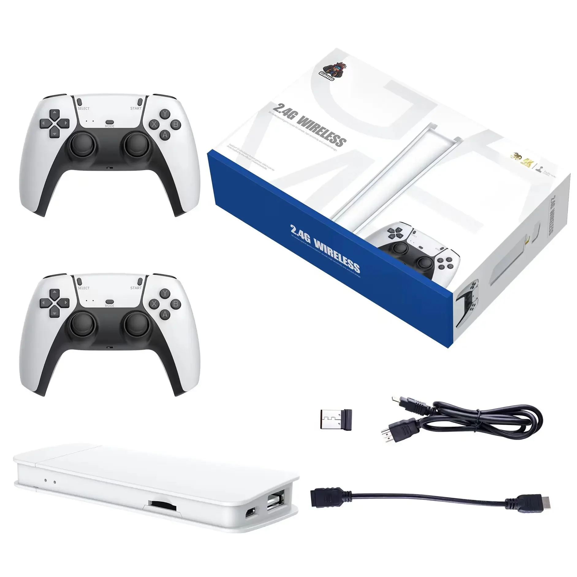 Console de jeu HD 4K P5, contrôleurs sans fil 2.4G, 20 + simulateurs GB2 DDR3 256 mo 128 go 40000 jeux, Console de jeu vidéo rétro – Image 5