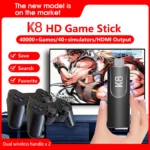K8 Console de jeu vidéo intégré plus de 40000 jeux rétro lecteur de jeu portable 64G 4K TV Game Stick 2.4G contrôleur sans fil manette de jeu