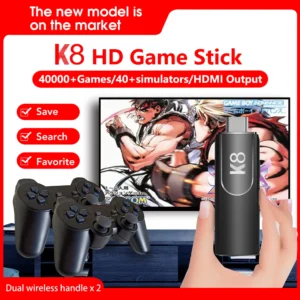 K8 Console de jeu vidéo intégré plus de 40000 jeux rétro lecteur de jeu portable 64G 4K TV Game Stick 2.4G contrôleur sans fil manette de jeu