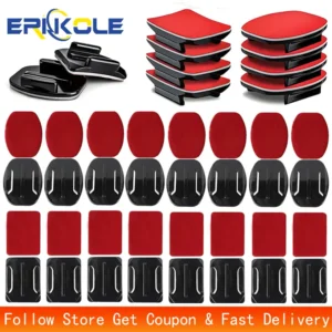 Pour GoPro Action Casque Adhésif Collant Supports Support Flat-Curved-3M pour DJI Osmo Insta360 AKASO SJ Capture D'écran Action Caméra Accessoires