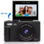 Caméra numérique 4K para fotografia e câmera avec zoom numérique compact de vlogging parfait 3  » 180 ° Flash Tela dobrável Câmera