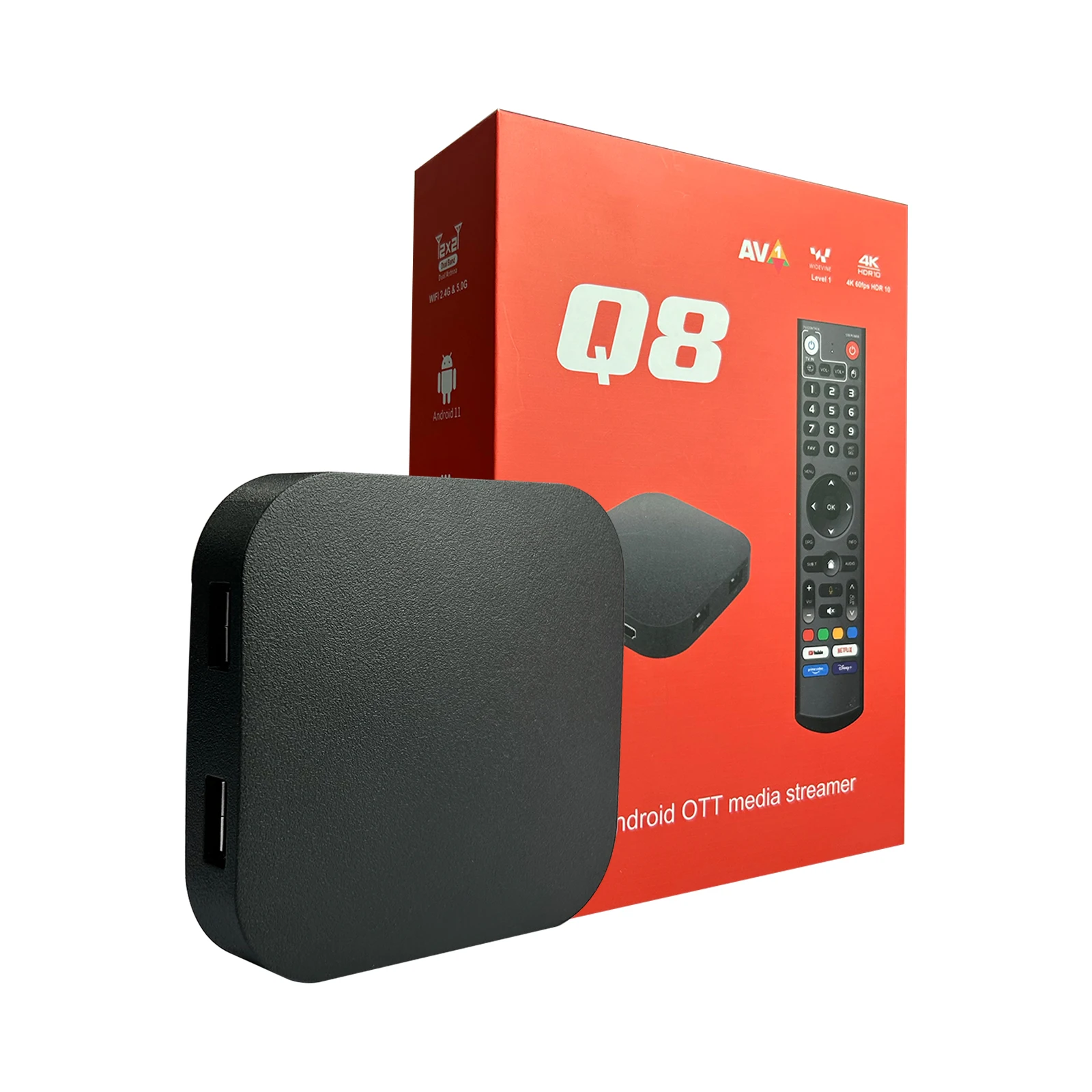 Boxput Q8 TV Box Amlogic SW905Y4 Andorid 11.0 Assistant vocal 2.4G 5G WiFi 4K BT5.0 4GB 32GB Quad Core décodeur maison intelligente – Image 3