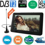 Rechargeab-Neustar D9 9 Pouces Portable TV Avec DVB-T2 ISDBT ATSC Hevc 10Bit 16:9 800*480 HD Numérique Mini TV pour Voiture À Domicile