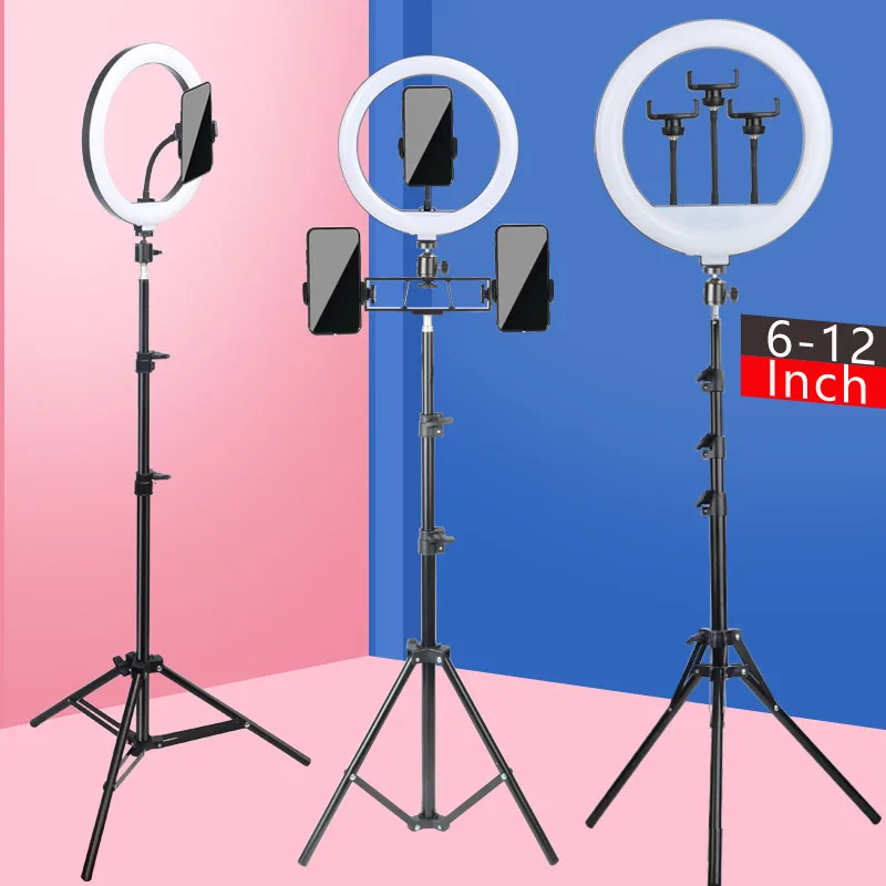 Anneau lumineux Led pour Selfie, 6-12 pouces, jante pour photographie, lampe de 14 pouces, trépied, éclairage annulaire pour Streaming vidéo en direct