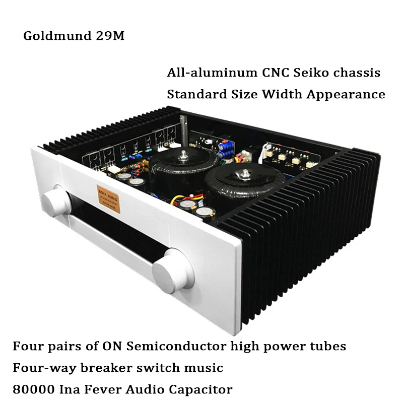 Goldmund-Amplificateur de puissance audio domestique haut de gamme avec télécommande, HiFi, Classe A et B, 150W * 2, 29m, Référence – Image 5