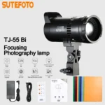 Sutefoto TJ-55 lumière vidéo bicolore lumière de remplissage 55W COB lumière de photographie avec CRI96 3200K-5600K réglable pour Studio/Vlog ﻿