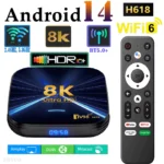 Smart wifi6 TV Box Android 14 meilleur H618 Quad Core 4K 8K HD Portable maison intelligente BT5 lecteur multimédia à distance vocale décodeur android