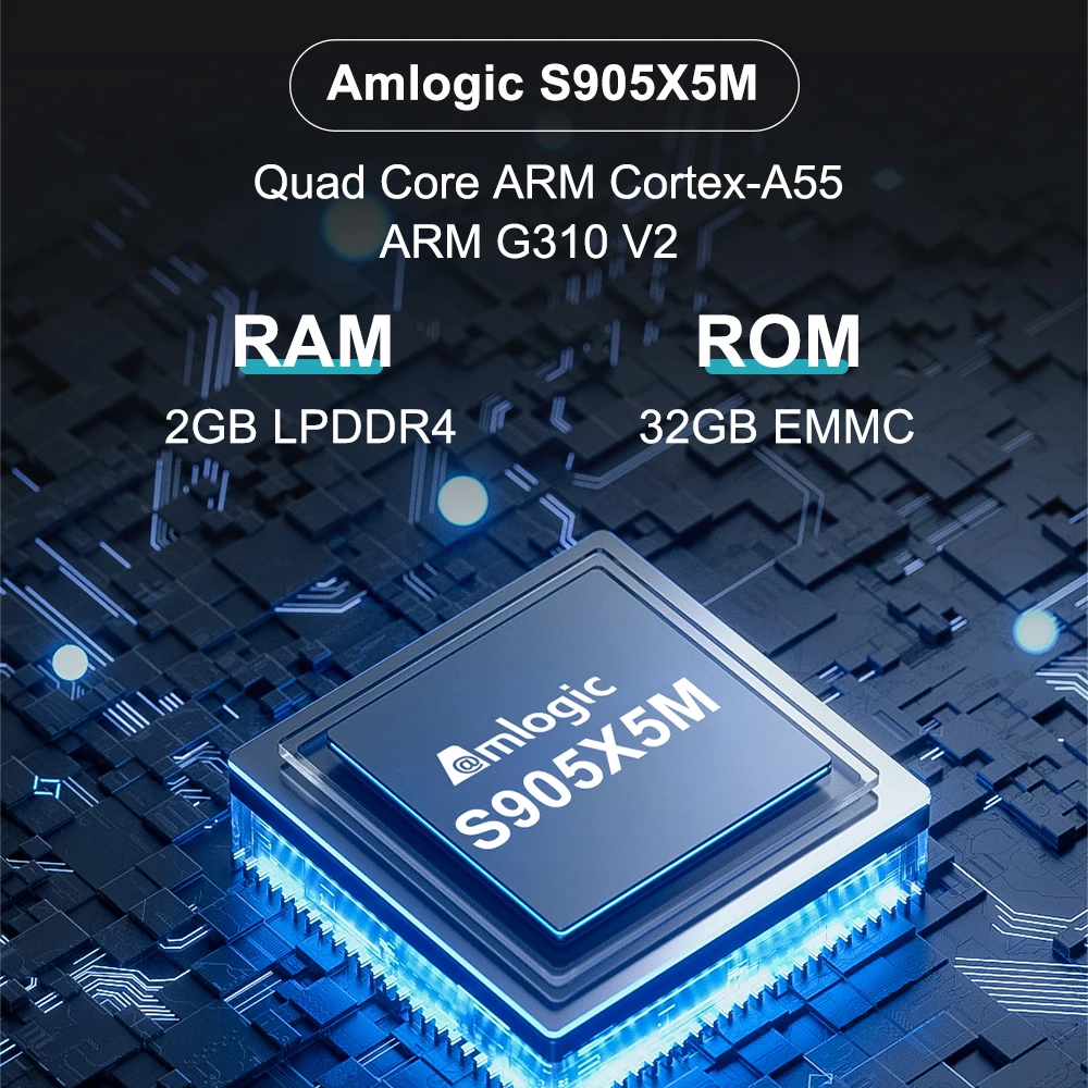Décodeur de télévision intelligente S180 Android 14.0 S905X5M Quad Core ARM Cortex-A55 2 go LPDDR4 32 go EMMC WiFi6 BT5.4 lecteur multimédia 4K – Image 3