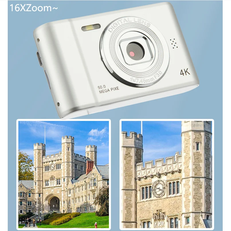 Mini caméra de voyage pour enfants, appareil photo numérique 4K, caméra selfie, n'aime HD 50 mégapFête els, photographie, écran 2.4 pouces, caméra rétro pour campus, entrée de gamme – Image 5