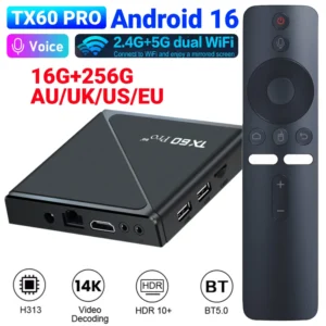 Android 16 Smart TV Box Allwinner H313 Quad Core 2.4G & 5G double WiFi6 lecteur multimédia décodeur numérique télécommande vocale 14K 16G 256G