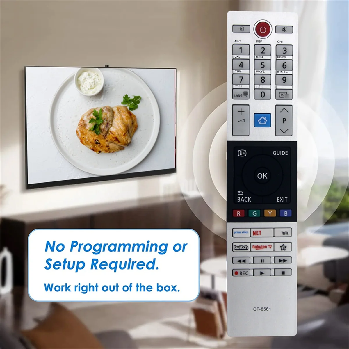 Télécommande de remplacement CT-8561 pour télécommande TV LED intelligente TOWinterBA – Image 3