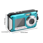 Caméra étanche 48MP 1080P 4K/30FPS, double écran IPS, Anti-secouement, détection faciale, mise au point automatique pour les vacances et la plongée en apnée