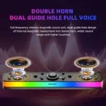 Philips SPA6109 barre de son de bureau de jeu plein écran RGB haut-parleur de réduction de bruit avec micro filaire BT 5.3 système de son d&rsquo;ordinateur