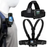 Support de caméra de sport de poitrine réglable, monté sur la tête d&rsquo;épaule avec support à crochet en J pour téléphone portable GoPro Hero 13 12 Dji Action Insta