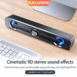 Salange barre de son Bluetooth USB haut-parleurs filaires barre de bureau caisson de basses basse haut-parleur stéréo pour projecteur PC ordinateur portable téléphone ordinateur