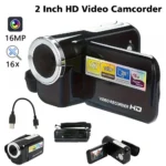 Caméra numérique 1080P 16MP, caméscope à écran rotatif de 2.4 pouces, Zoom 16X, enregistreur vidéo HD