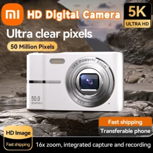 Xiaomi 5K appareil photo numérique 50MP Pixels 16X Zoom puissant extérieur Anti-secouement numérique HD caméra vidéo Flash enregistreur vidéo cadeaux