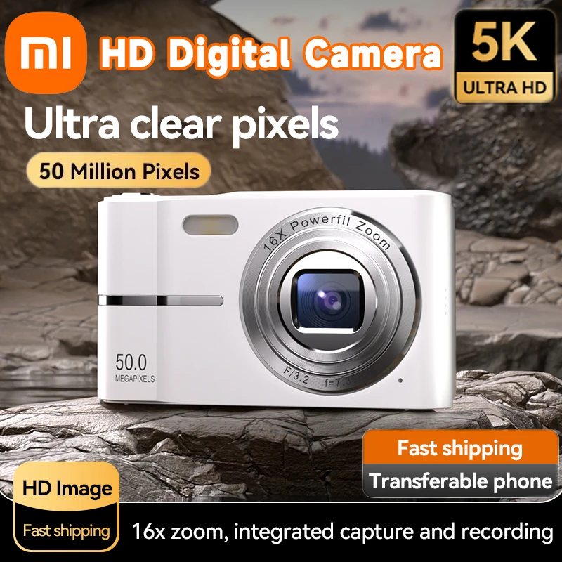 Xiaomi 5K appareil photo numérique 50MP Pixels 16X Zoom puissant extérieur Anti-secouement numérique HD caméra vidéo Flash enregistreur vidéo cadeaux