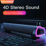 Haut-parleur d&rsquo;ordinateur 4D, Bluetooth 5.0, barre de son USB, caisson de basses stéréo, filaire, pour Macbook, ordinateur portable, ordinateur portable, lecteur de musique