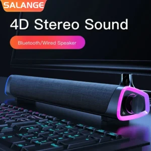 Haut-parleur d'ordinateur 4D, Bluetooth 5.0, barre de son USB, caisson de basses stéréo, filaire, pour Macbook, ordinateur portable, ordinateur portable, lecteur de musique