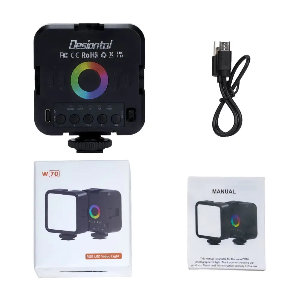 Lumière vidéo LED polychrome rvb 3000K-9000K, Mini lumières de remplissage de poche, 1200mAh, charge de Type C, pour Studio de photographie – Image 6