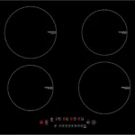4 brûleurs 24&Prime; table de cuisson à induction 240V 6000W boîtier en métal en verre céramique