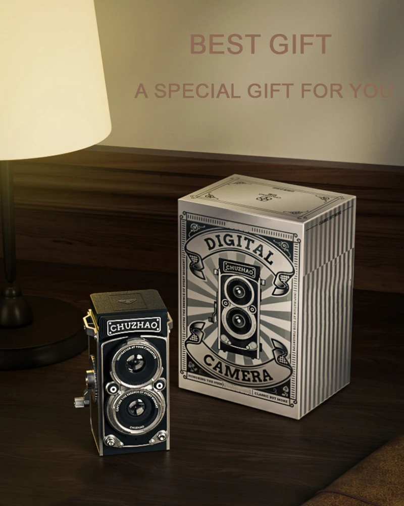 CHUZHAO Mini appareil photo numérique avec écran 1.54 pouces 1080p vidéo 12MP Photos enregistreur Portable Compact Vintage pour cadeau d&rsquo;anniversaire