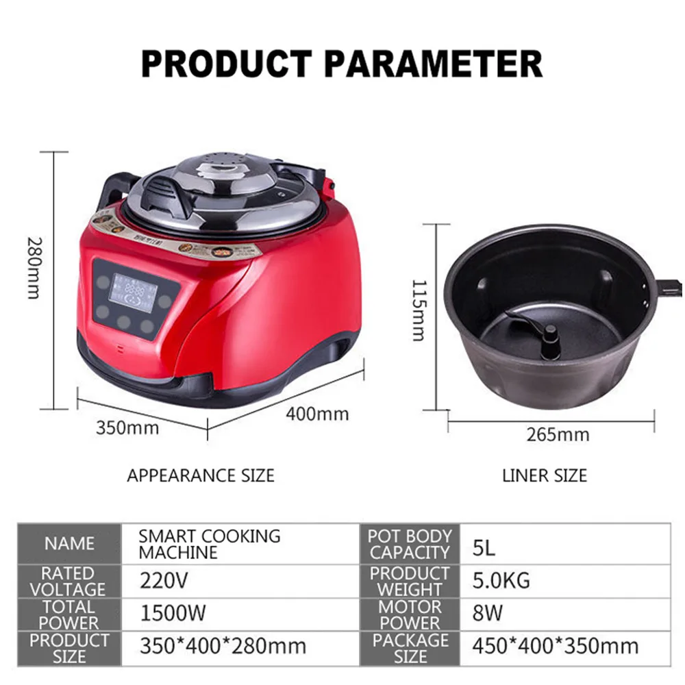 Robot de cuisson automatique, multi-cuiseur électrique domestique, poêle électrique, poêle, marmite multi-cuiseur – Image 6