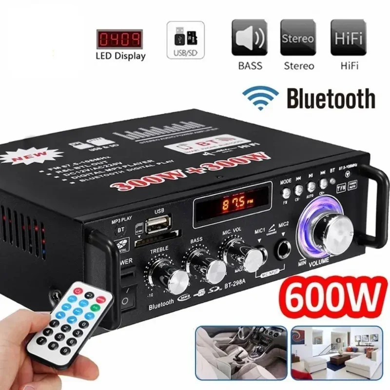 BT-298A amplificateurs numériques à domicile affichage Audio 300W + 300W amplificateur de puissance Audio stéréo HIFI numérique amplificateurs numériques à 2 canaux