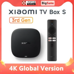 Version mondiale Xiaomi TV Box S 3ème génération 4K Ultra HD Bluetooth 5.2 Wifi6 32GB ROM Google TV Google Assistant lecteur multimédia intelligent