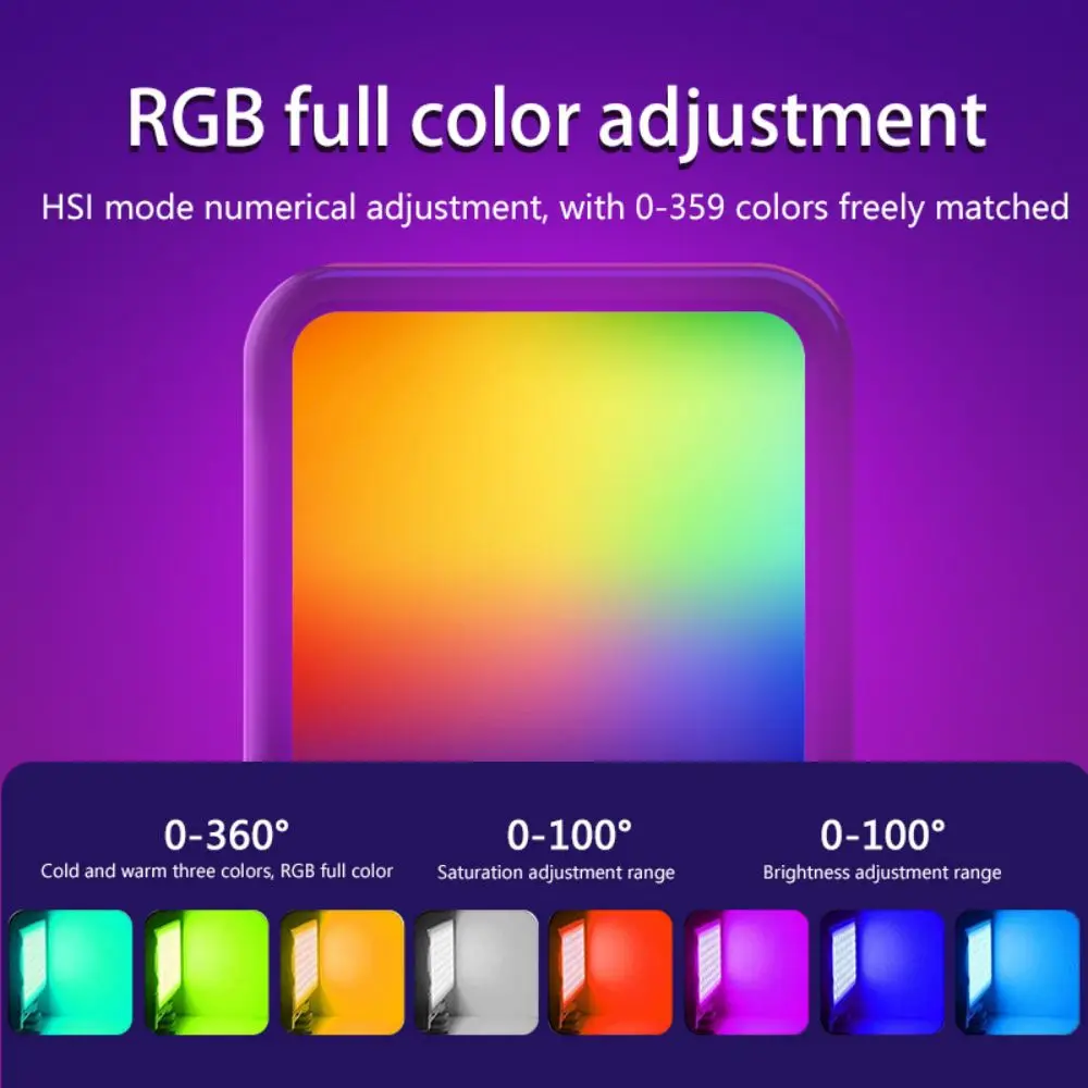 Lumière vidéo LED polychrome rvb 3000K-9000K, Mini lumières de remplissage de poche, 1200mAh, charge de Type C, pour Studio de photographie – Image 2