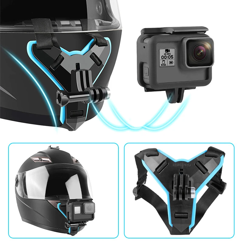 Pour casque Gopro Support de caméra de sport Go Pro Support de casque de Moto Moto pour Gopro Hero 9 8 7 6 5 4 3 caméra d&rsquo;action