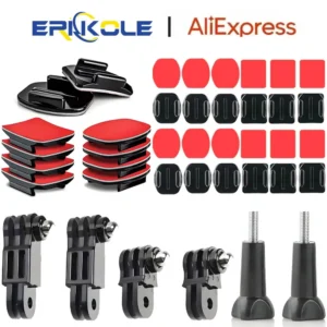 Supports adhésifs plats et incurvés pour casque d'appareil photo, bras pivotant réglable pour GoPro Hero Insta360 DJI Osmo, accessoires de caméra d'action