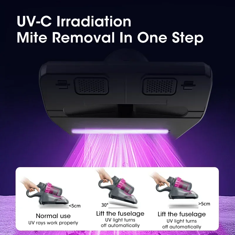 Xiaomi-Aspirateur sans fil 3 en 1, élimination des acariens, bain, stérilisation UV, nettoyage de la poussière de voiture, ménage, canapé, lit, couette – Image 4