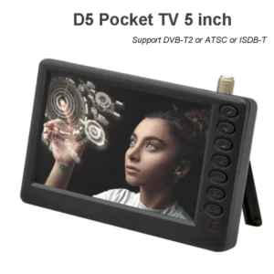 TV de poche D5 5 pouces DVB-T2 ATSC ISDB-T, Mini télévision numérique et analogique pour petite voiture, Support TV Portable USB TF MP4 AC3