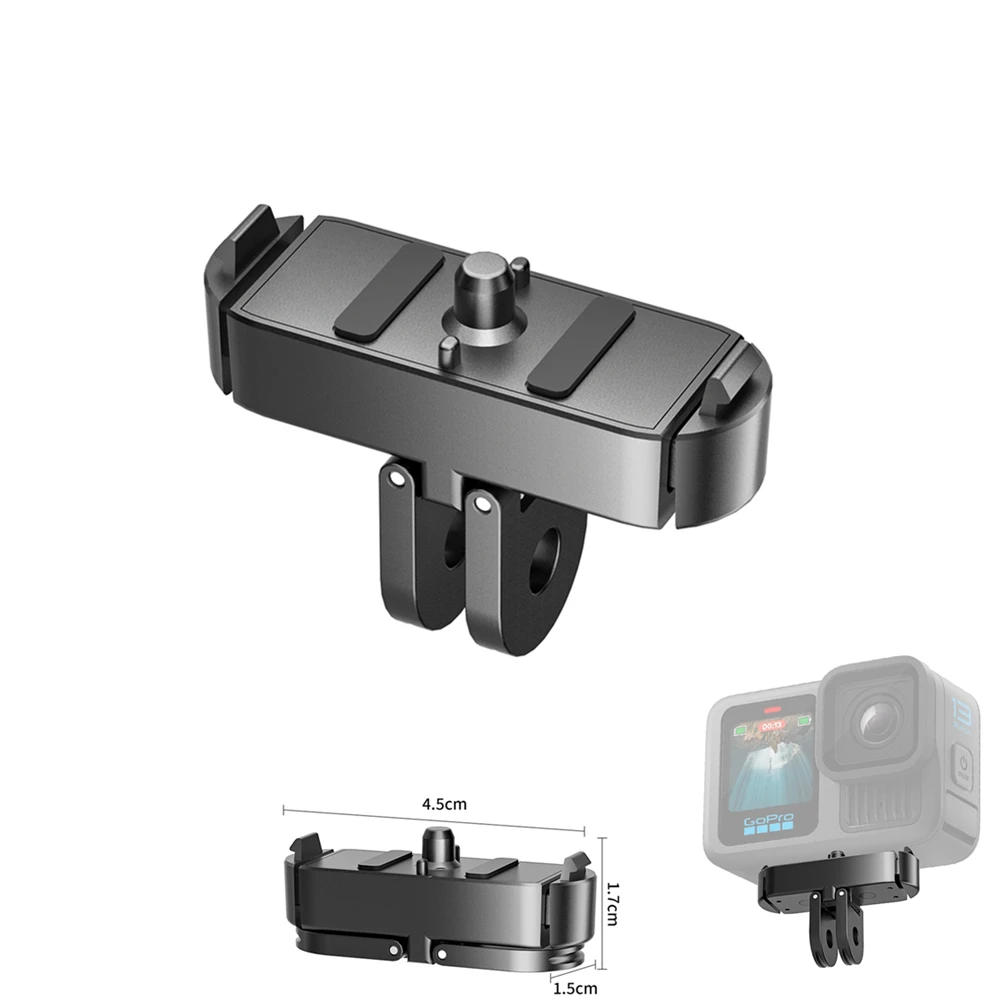 Support de base à dégagement rapide magnétique noir, support d&rsquo;extension en alliage d&rsquo;aluminium, support d&rsquo;adaptateur, accessoire GoPro Fore13