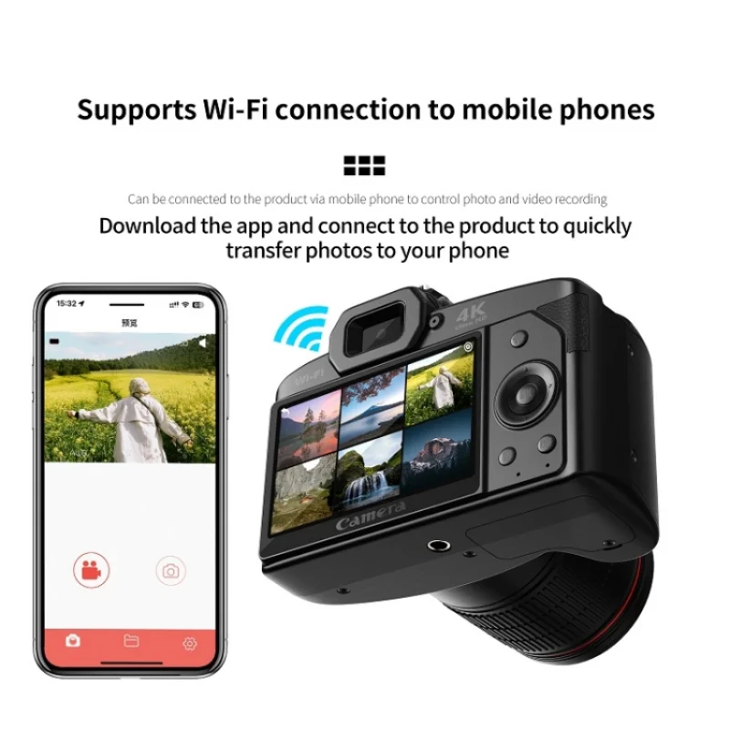 D5 caméscope Portable professionnel 4K HD vidéo Vision nocturne 64MP caméras photographe WIFI appareil Photo numérique DSLR avec Zoom 16X – Image 3