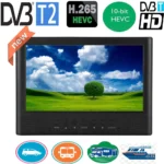 Leadstar – Mini télévision numérique Portable de 9 pouces, avec DVB-T-T2 Hevc H265, Code 10 bits, 16:9, 800×480, lecteur double haut-parleur pour maison et voiture