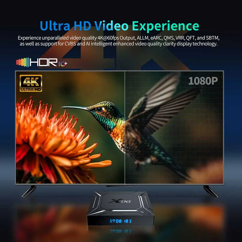 Android 14 Smart TV Box Amlogic S905X5M 4K lecteur multimédia BT 2.4G & 5G double WIFI décodeur Android TV Box – Image 4